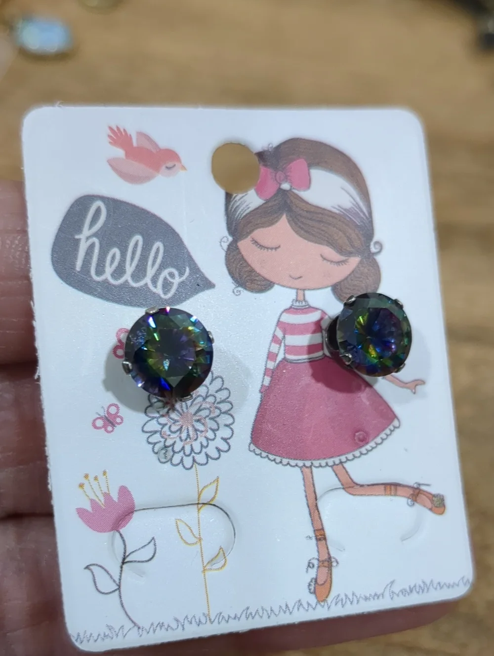 Rainbow Topaz Stud Earrings - 925